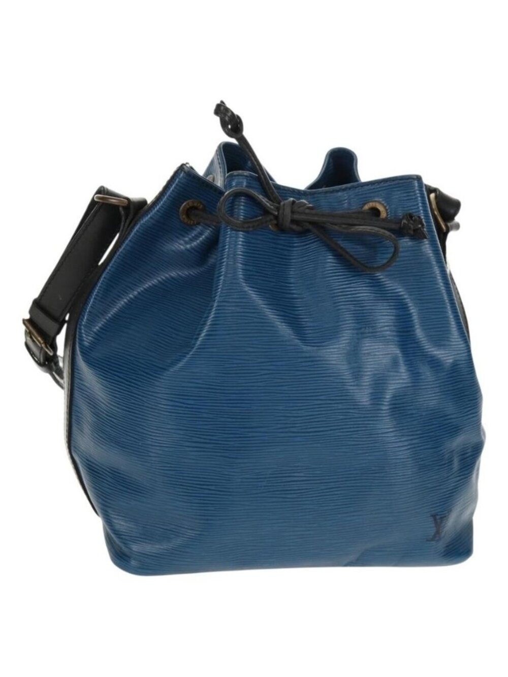 Authentic LOUIS VUITTON Epi Petit Noe Shoulder Bag Bicolor Black Blue M44152